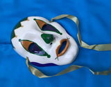 Vintage Venetian Hand Painted Ceramic Masquerade Mardi Gras Signed Vickie Mask