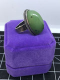 Russian Jade And Silver Ring Size 8.5