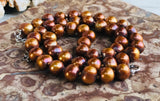 Sterling Silver 925 Chocolate Copper Tone Pearl Beaded Necklace