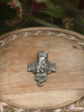 Vintage High Relief Sterling Silver 925 GF Catholic Cross Crucifix Charm Pendant