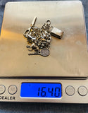 Sterling Silver 925 Italy Record Scissors Tennis Horse Charm Bracelet 16.4g
