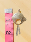 LEX Native American Sterling Silver Signed 925 Feather Animal Charm Pendant 3.3g