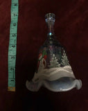 Fenton Signed Iridized Hand Painted Cheistmas 1999 Snowman Bell