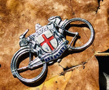 Rare Adelaide Australia Silver Tone Bicycle Ennamel Pin