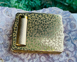 Rare Vintage Stratton Compact Case Black Crown Lipstick Powder Vanity Mirror