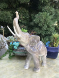 Vintage Signed Alba Luila Portelanul Porcelain Matte Grey Elephant Figurine