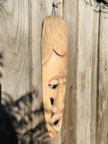 Antique Ethnic Wood Carved Handmade Elongated Wooden Tribal Folk Art Face Mask
