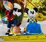 Disney Mickey Mouse & Goofy Charcters Checkered Salt & Pepper Shakers Figurines