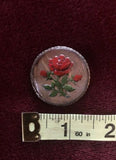 Rare Antique Rose Inlaid Abalone Brooch Pin Made In Czechoslovakia