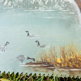 Artist Signed M. Fasselman Swan Bird Lake Scene Vintage Art Painted TKD Saw