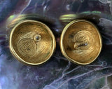 Rare Vintage Signed Givenchy Swirl Pattern Gold Tone Earrings