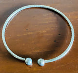 Vintage Dainty Sliver Tone Rope Style Bangle Bracelet