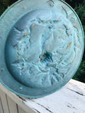 Vintage Verdigris Brass Hummingbird Bird Bath Feeder Sundial Clock Dish Taiwan