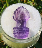 Artisan Hand Carved Amethyst Semi Precious Purple Stone Buddha