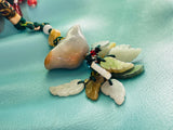 Vintage Jade Jadeite Stone Bead Good Luck Charm Talisman Hanging Art Decor