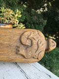 Antique Artisan Handcrafted Wood Carved Animal Tribal Box Container with Lid