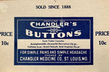 Vintage Nos Chandlers Buttons Hanging Store Display Sign w/ 12 Packages