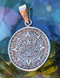 Vintage Sterling Silver 925 Mexico Mayan Aztec Calendar Charm Pendant 6.4g