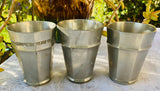 Vintage 1885 Kantonal Schutzenfest Silver Tone Pewter Zinn 3 Wine Cup Set