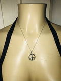 Vintage Signed Sterling Silver 925 Joy Peace Hope Pendant on Sterling Chain