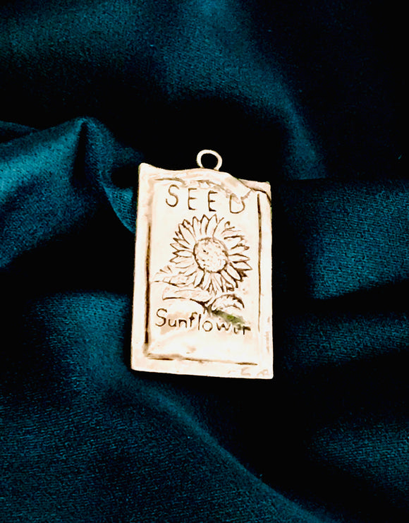 Vintage Sterling Silver 925 Signed DTR Jay King Sunflower Seed Charm Pendant