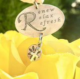 Renew Relax Refresh Psalm 23 Sterling Silver Cross Christian Faith Charm Pendant