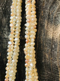 Vintage Faux Fresh Water Pearls Layered Beaded Necklace w Gold Tone Clasp