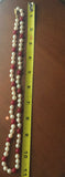 Vintage 14 kgf Signed 14K Gold Filled Red 8mm Round Stone Pearl Knotted Necklace
