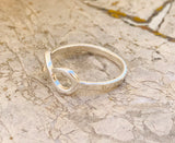 Vintage Sterling Silver 925 Dainty Infinity Lemniscate Symbol Ring Size 8