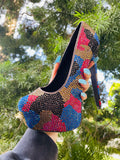 Steve Madden Multicolor Rhinestone Womens Platform Pumps High Heels Size 7