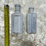 1890s Dr. Daniels Cough Cold & Fever White Rare Cast Iron Medicine Bottles Set
