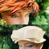 Vintage Levee’s Vallejo CA Bow & Feather Women’s Ladies Dress Hat Set of 2 w Box