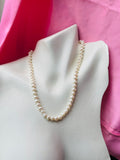 Signed CN Sterling Silver 925 Cultured Fresh Water Pearl Necklace Hand Knotted