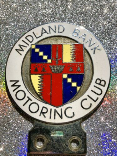 Midland Bank Motoring Club Enamel Automobile Car Badge