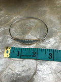 925 Sterling Silver 2 Tone Leaf Design Bangle Bracelet Vintage