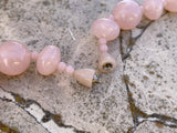 Vintage Pink Rose Beaded Hand Painted Fashion Necklace