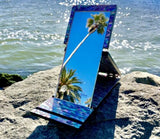 Rare Kawa Mother of Pearl Portable Mirror Stand w Bat Design