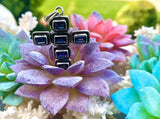 Antique Estate Sterling Silver Tanzanite Blue Purple Faceted Stone Cross Pendant