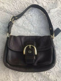 Authentic Coach Brown Pebble Leather w Brass Accents Purse