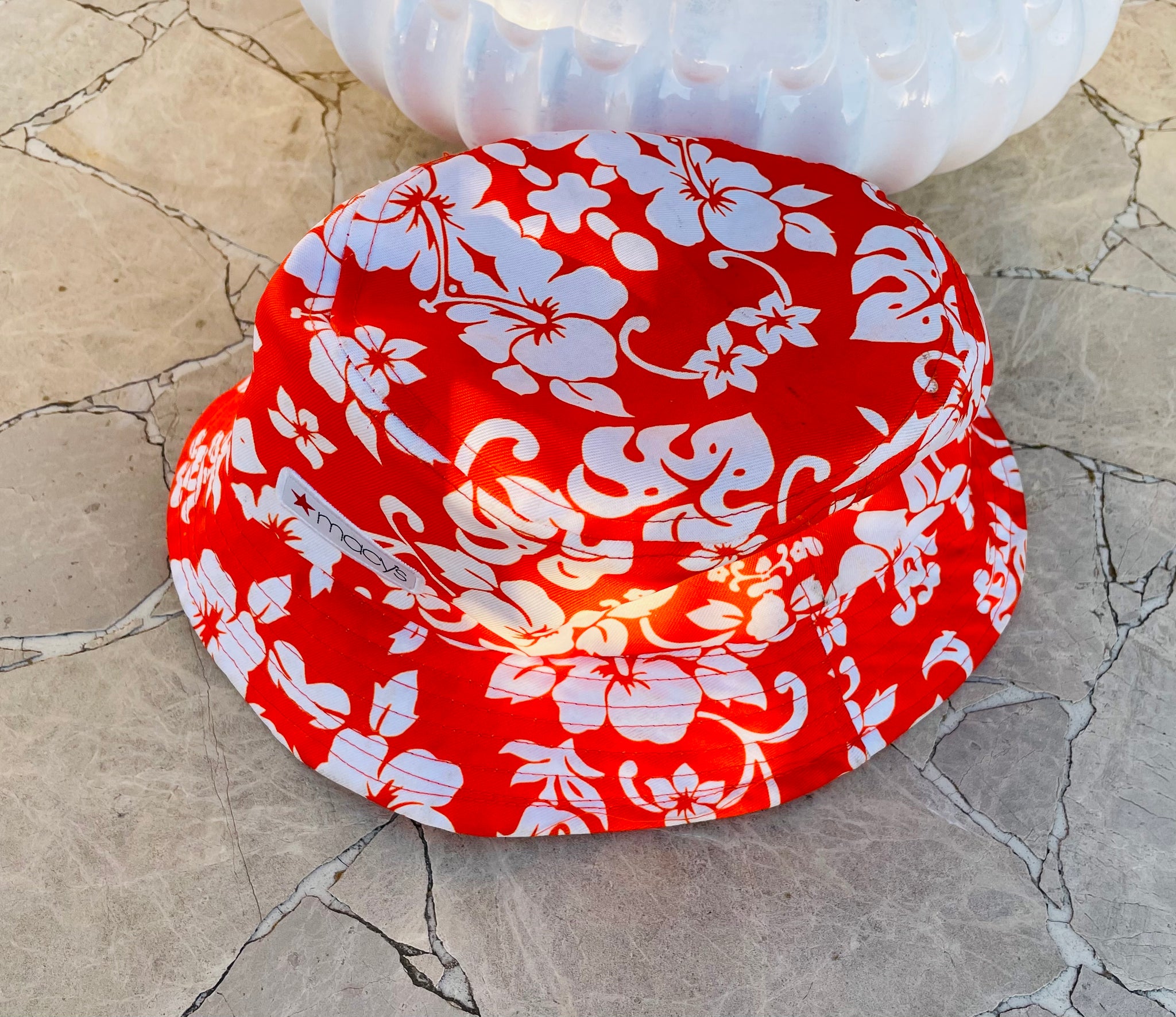 NEW SF Giants orange & white Hawaiian hibiscus flower bucket hat