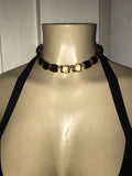Vintage Signed Coro Goldtone Brown Mocha Fall Moon Glow Lucite Link Necklace