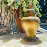 Vintage Gold Tone Brass Jar Urn Keepsake Container w Lid