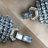 Vintage Designer Moment Weiss 7 Row Rhinestone Bracelet w Safety Clasp
