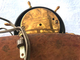 Vintage GE General Electric Nautical Wood Brass Ship Wheel Barometer 8H18T Clock