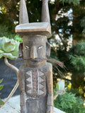 Antique Tribal Ceremonial Ethnic Hand Carved Wooden Man Idol Figurine Folk Art