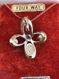 Sacred Heart Cross Catholic Miraculous 4 Way Karatclad Sterling Silver Necklace