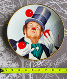 Signed Red Skeleton Fairmont China QP Golf Clown Plate Set of 6 Collectible Plates