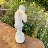 Vintage Signed White Greek Athletic Man Figurine Art Carving Sculpture Statue