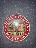 Hotel Polonia Warszawa Polish Poland Luggage Label
