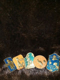 5 Rare Vintage Metal Seals Stickers 1st, 2nd Booby Prize Stanley Mfg. Co.